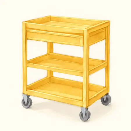 Water color illustrative image of a generic U.S. GENERAL 34 in. Full Bank Service Cart, Yellow