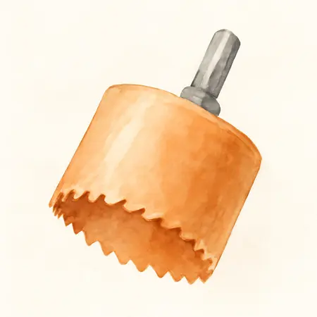 Water color illustrative image of a generic 3/4 in. - 2-1/2 in. Bi-Metal Hole Saw Assorted Set, 14 Pc.