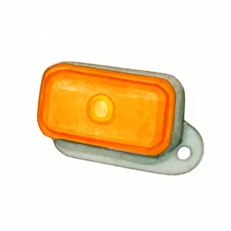 Water color illustrative image of a generic 3/4 in. Amber Marker Light with Mount
