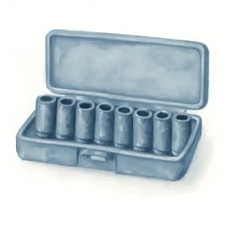 Water color illustrative image of a generic 3/4 in. Drive SAE Deep Impact Socket Set, 8-Piece
