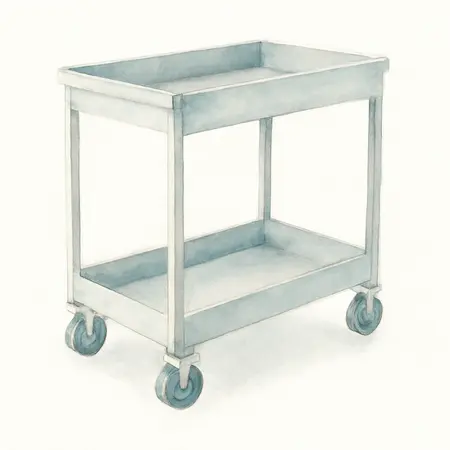 Water color illustrative image of a generic U.S. GENERAL 34 in. Full Bank Service Cart, White