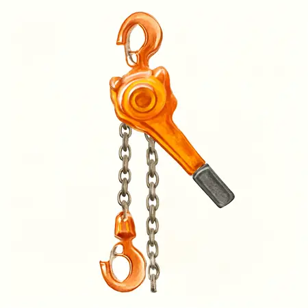 Water color illustrative image of a generic 3/4 ton Lever Chain Hoist