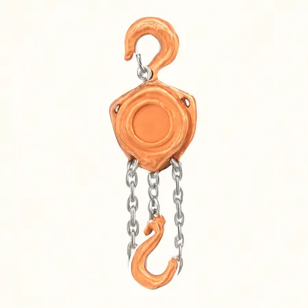Water color illustrative image of a generic 3/4 ton Lever Manual Chain Hoist