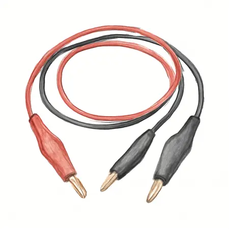 Water color illustrative image of a generic 36 in. 2 Colors Test Lead and Alligator Clips Set