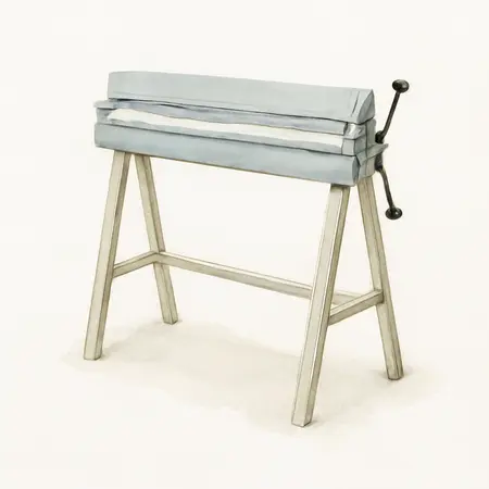 Water color illustrative image of a generic 36 in. Bending Brake with Stand