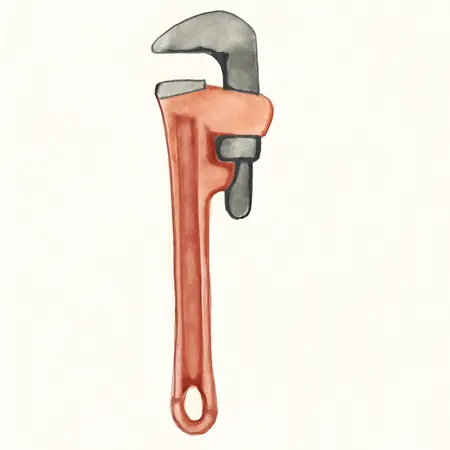 Water color illustrative image of a generic 36 in. Steel Pipe Wrench