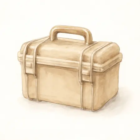 Water color illustrative image of a generic 3800 Weatherproof Protective Case, Large, Tan