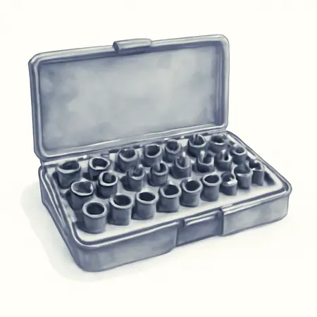 Water color illustrative image of a generic 3/8 in., 1/2 in. Drive SAE & Metric Impact Socket Set, 37 Piece