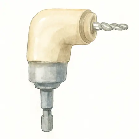 Water color illustrative image of a generic 3/8 in. 90° Angle Drill Attachment