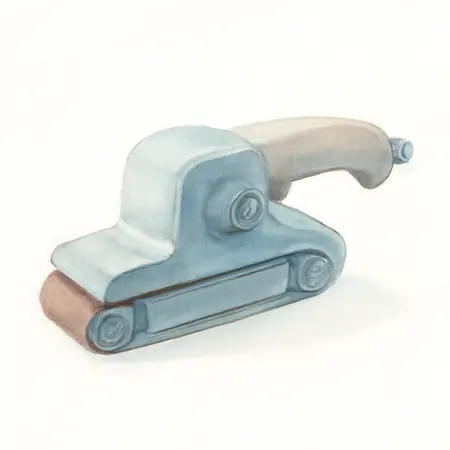 Water color illustrative image of a generic 3/8 in. Belt Air Sander
