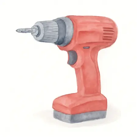 Water color illustrative image of a generic 3/8 in.  Corded Close Quarters Drill