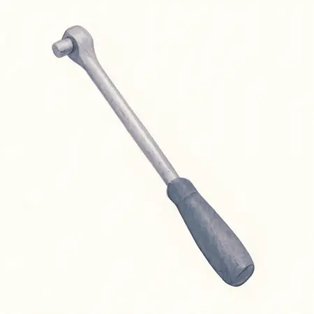 Water color illustrative image of a generic 3/8 in. Drive 13 in. Breaker Bar with TPR Grip