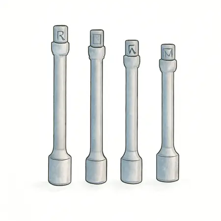 Water color illustrative image of a generic 3/8 in. Drive Impact Extension Set, 4 Piece