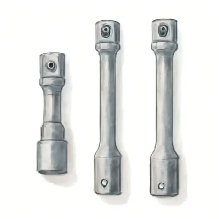 Water color illustrative image of a generic 3/8 in. Drive Impact Wobble Socket Extension Set, 3 Piece