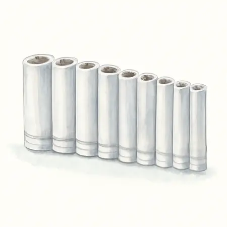 Water color illustrative image of a generic 3/8 in. Drive Metric Chrome Deep Socket Set, 10 Piece