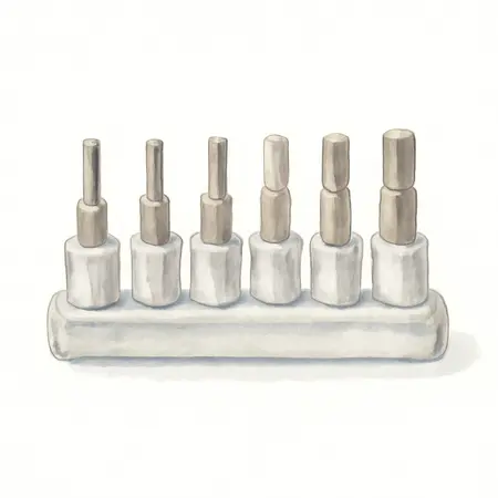 Water color illustrative image of a generic 3/8 in. Drive Metric Hex Socket Set, 6 Piece