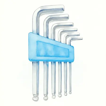 Water color illustrative image of a generic 3/8 in. Drive Metric Long Reach Ball Hex Socket Set, 7 Piece