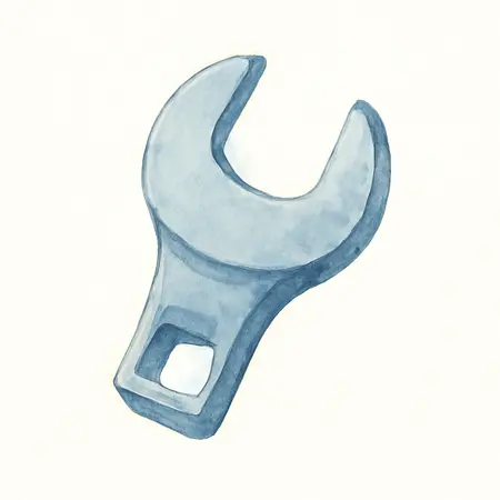 Water color illustrative image of a generic 3/8 in. Drive Metric Professional Crowfoot Wrench Set, 10 Piece