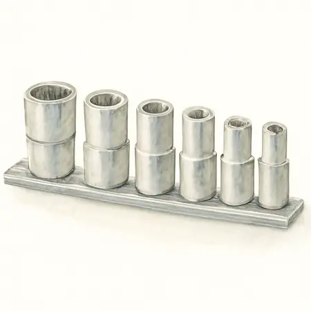 Water color illustrative image of a generic 3/8 in. Drive Metric Spline Socket Set, 7 Piece