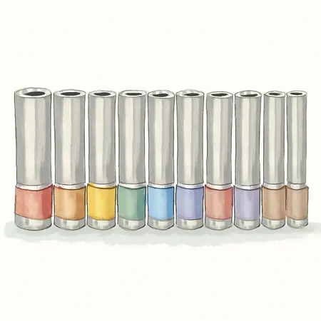 Water color illustrative image of a generic 3/8 in. Drive SAE Color Coded Deep Socket Set, 10 Piece