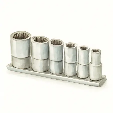 Water color illustrative image of a generic 3/8 in. Drive SAE Spline Socket Set, 7 Piece