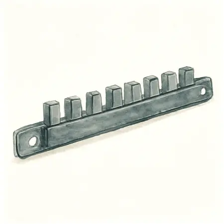 Water color illustrative image of a generic U.S. GENERAL 3/8 in. Magnetic Socket Rail - Black