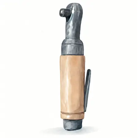 Water color illustrative image of a generic 3/8 in. Mini Air Ratchet Wrench