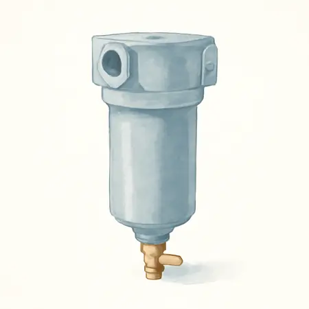 Water color illustrative image of a generic 3/8 in. NPT(F) Desiccant Dryer and Filter