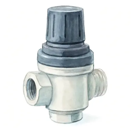 Water color illustrative image of a generic 3/8 in. NPT(F) Regulator