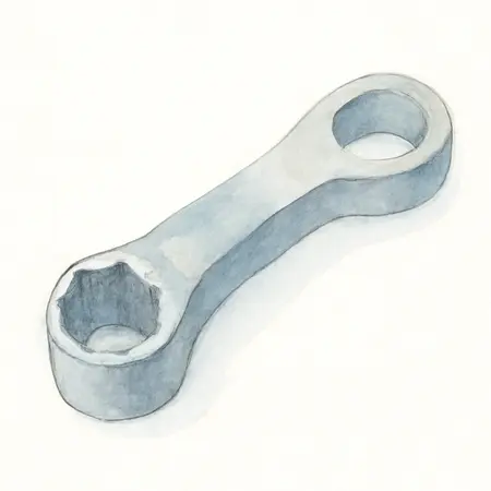 Water color illustrative image of a generic 3/8 in. Offset Oxygen Sensor Wrench