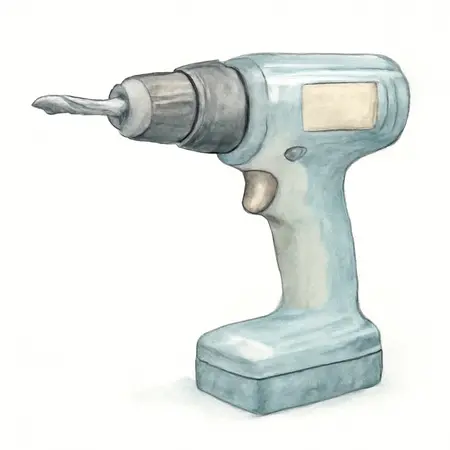 Water color illustrative image of a generic 3/8 in.  Professional Reversible Air Drill