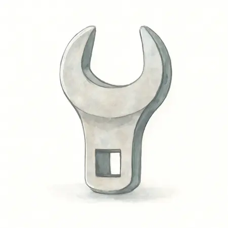 Water color illustrative image of a generic 3/8 in. Drive SAE Crowfoot Wrench Set, 7 Piece