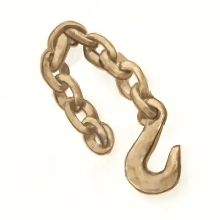 Water color illustrative image of a generic 3/8 in. x 13.2 ft. Grade 43 Towing Chain