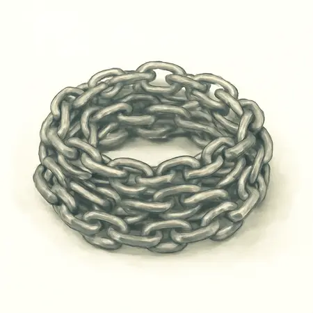 Water color illustrative image of a generic 3/8 in. x 15 ft. Chain Coil