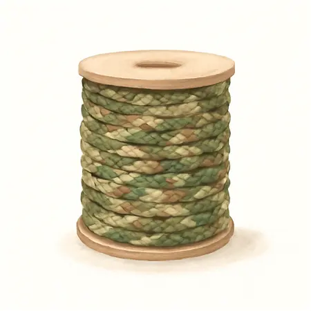 Water color illustrative image of a generic 3/8 in. x 75 ft. Diamond Braid Camo Rope