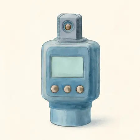 Water color illustrative image of a generic 3/8 in. Drive 5.9 to 59 ft. lbs.  Digital Torque Adapter