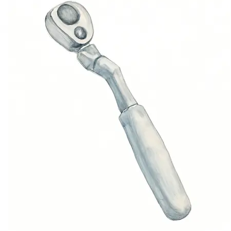 Water color illustrative image of a generic 3/8 in. Drive Dual-Flex Ratchet