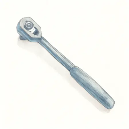 Water color illustrative image of a generic 3/8 in. Drive Flex-Head Long Handle Ratchet