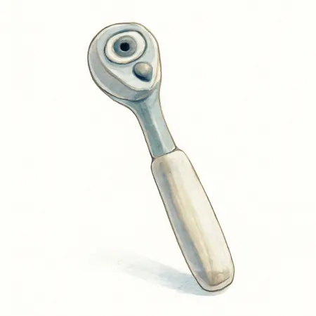 Water color illustrative image of a generic 3/8 in. Drive Indexable Head Ratchet