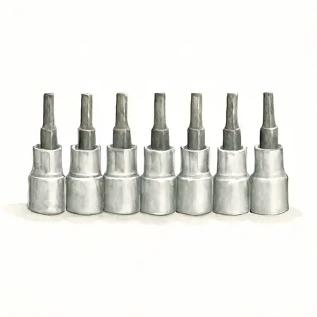 Water color illustrative image of a generic 3/8 in. Drive Metric Professional Hex-Bit Socket Set, 8-Piece