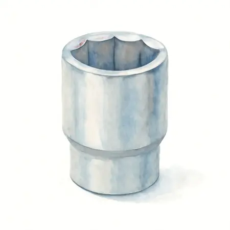 Water color illustrative image of a generic 3/8 in.  Drive Metric Professional Shallow Socket Set, 12 Pc.