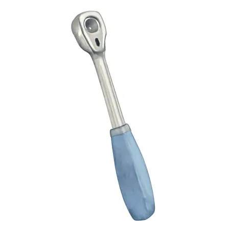 Water color illustrative image of a generic 3/8 in. Drive Professional Long-Reach Flex Head Ratchet with Comfort Grip