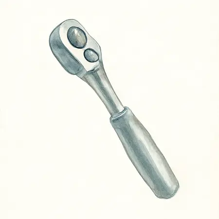 Water color illustrative image of a generic 3/8 in. Drive Quick-Release Swivel Head Ratchet