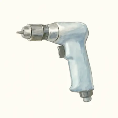 Water color illustrative image of a generic 3/8 in. Professional Reversible Air Angle Drill