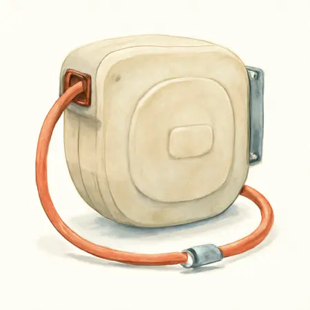 Water color illustrative image of a generic 3/8 in. x 50 ft. Enclosed Retractable Air Hose Reel