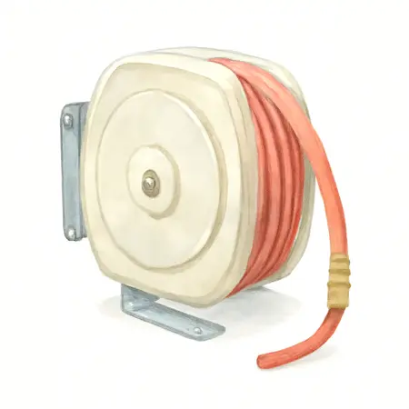 Water color illustrative image of a generic 3/8 in. x 50 ft. Premium Retractable Air Hose Reel