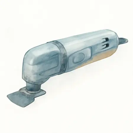Water color illustrative image of a generic 3 Amp Variable Speed Oscillating Multi-Tool