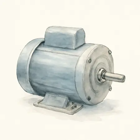 Water color illustrative image of a generic 3 HP Compressor Duty Motor