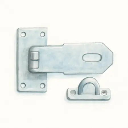 Water color illustrative image of a generic 3 In. Safety Hasp and Staple
