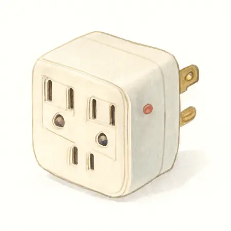 Water color illustrative image of a generic 3 Outlet Adapter, 2 Pack